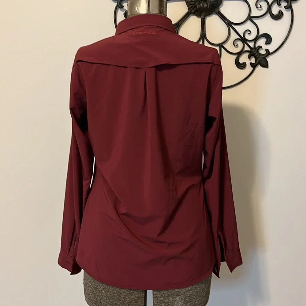 Ex Officio Red button down shirt, long sleeves, vented back, M (8-10) - Picture 3 of 10